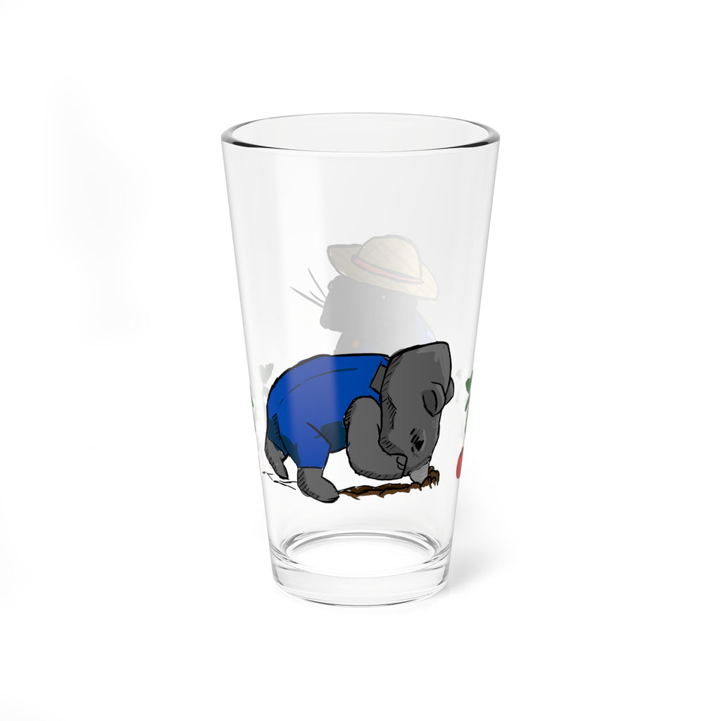 Farm Mouse & Rhino 16oz Glass