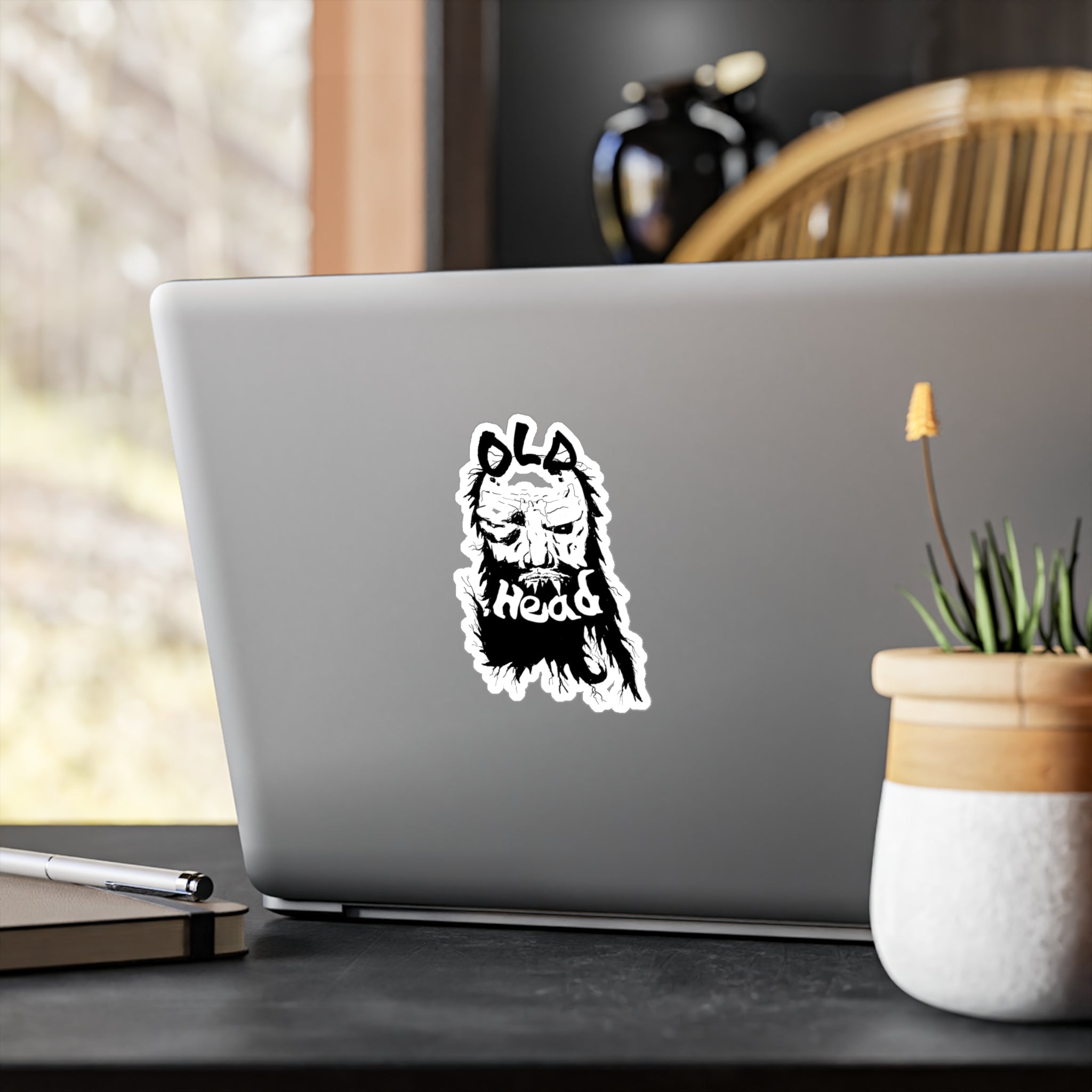 Old Head bearded face Kiss-Cut Vinyl Decal