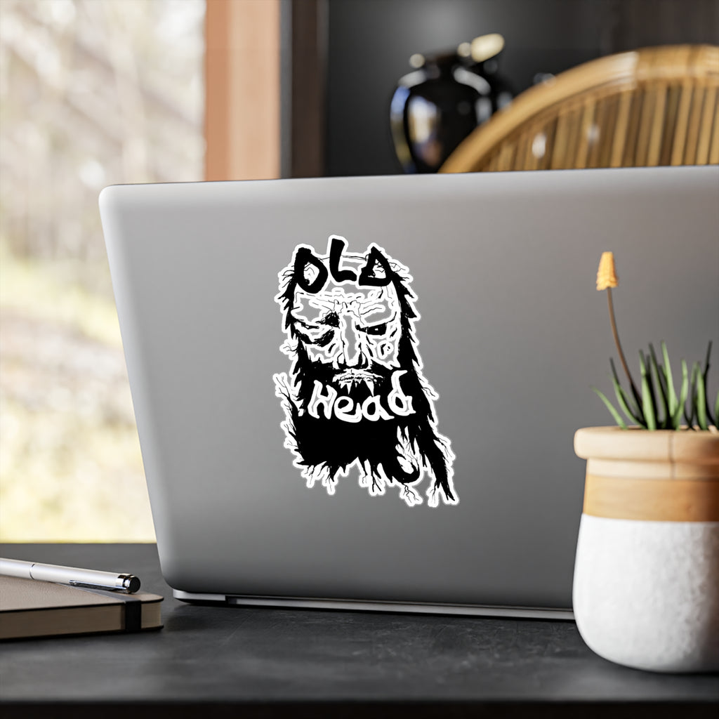 Old Head bearded face Kiss-Cut Vinyl Decal