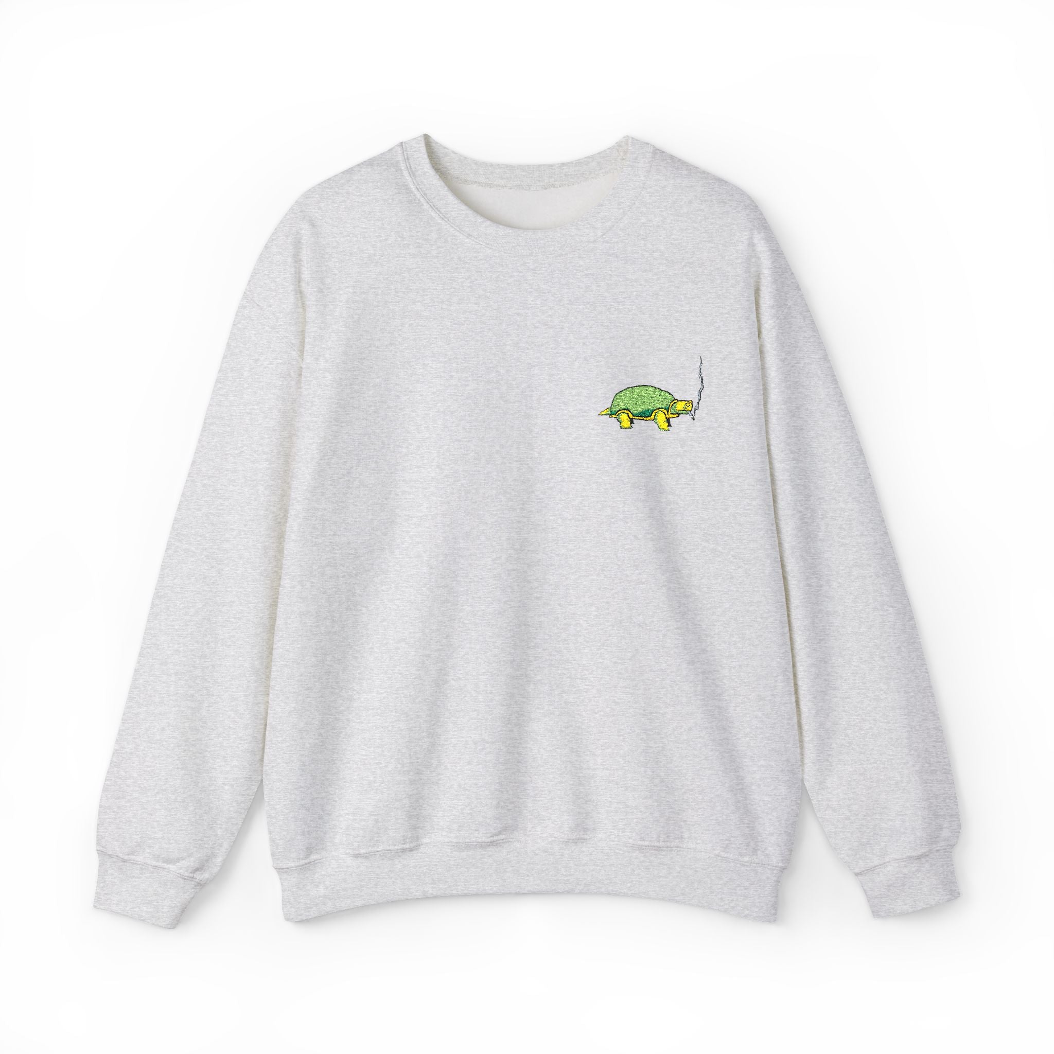 Green Turtle Illustration Sweatshirt | Small Chest Graphic