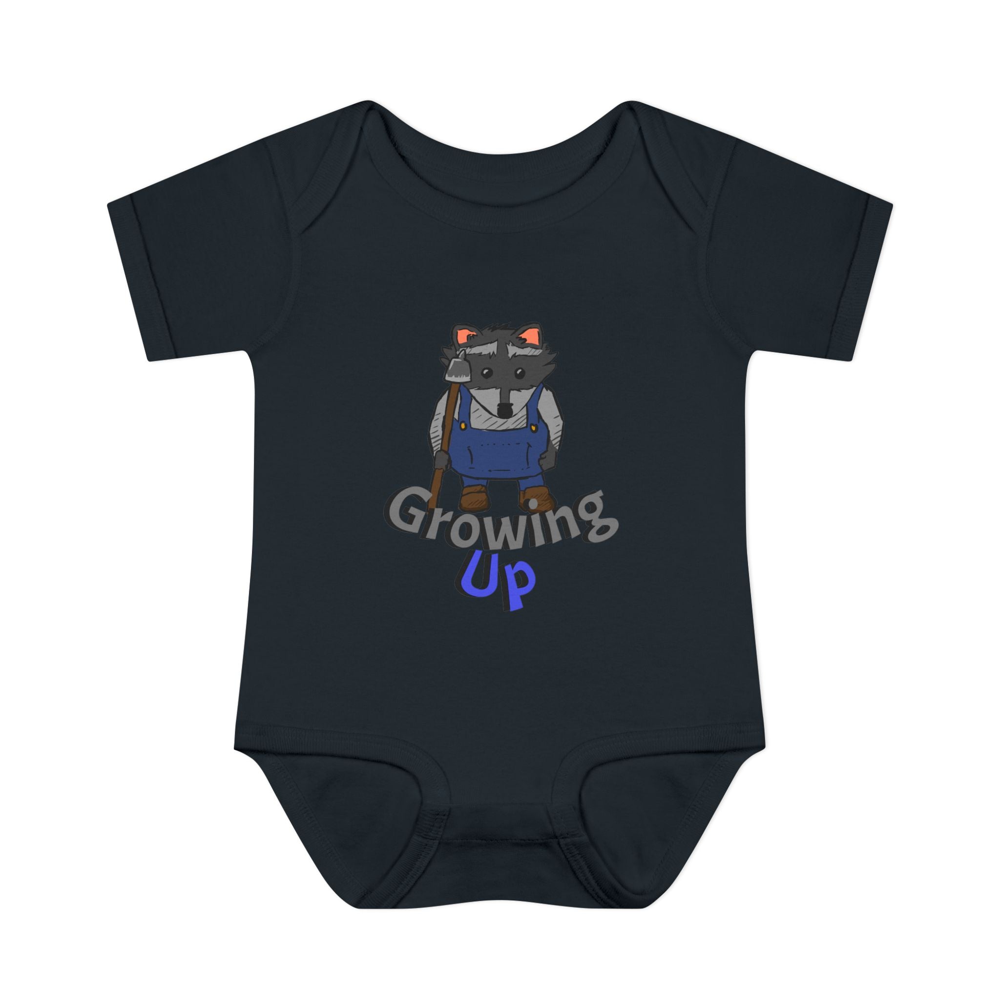 Raccoon Cartoon 'Growing Up' Infant Bodysuit | Baby Onesie