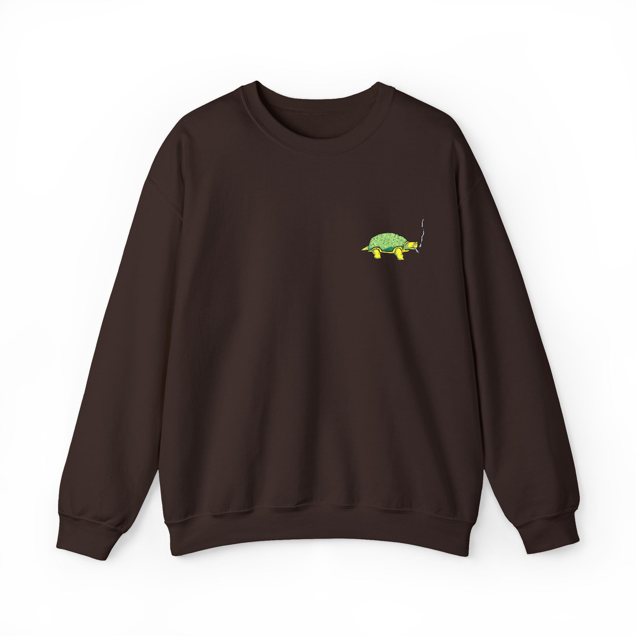 Green Turtle Illustration Sweatshirt | Small Chest Graphic