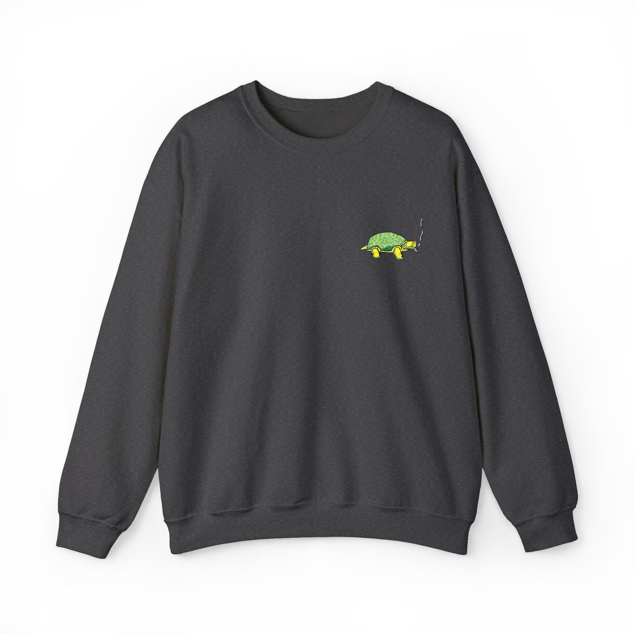 Green Turtle Illustration Sweatshirt | Small Chest Graphic