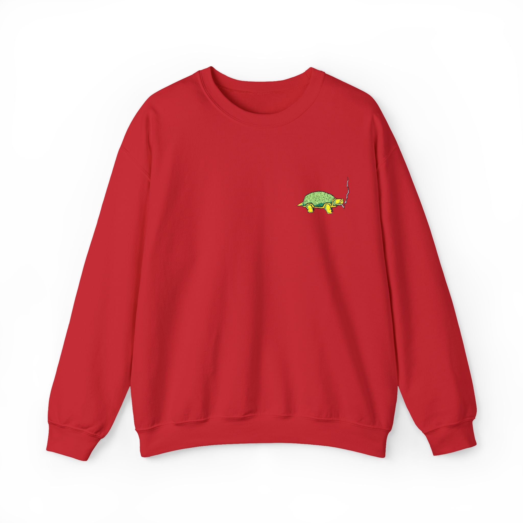 Green Turtle Illustration Sweatshirt | Small Chest Graphic