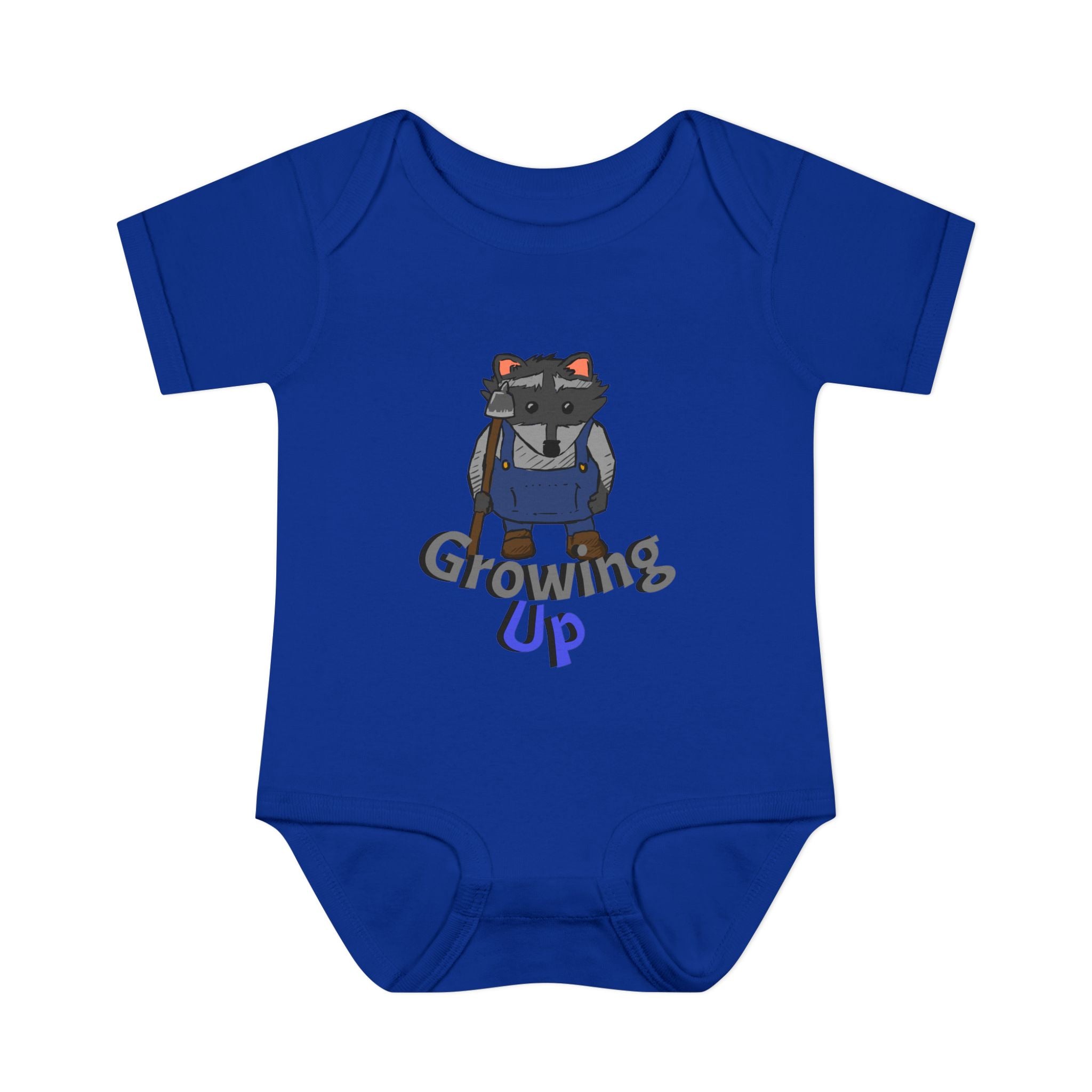Raccoon Cartoon 'Growing Up' Infant Bodysuit | Baby Onesie