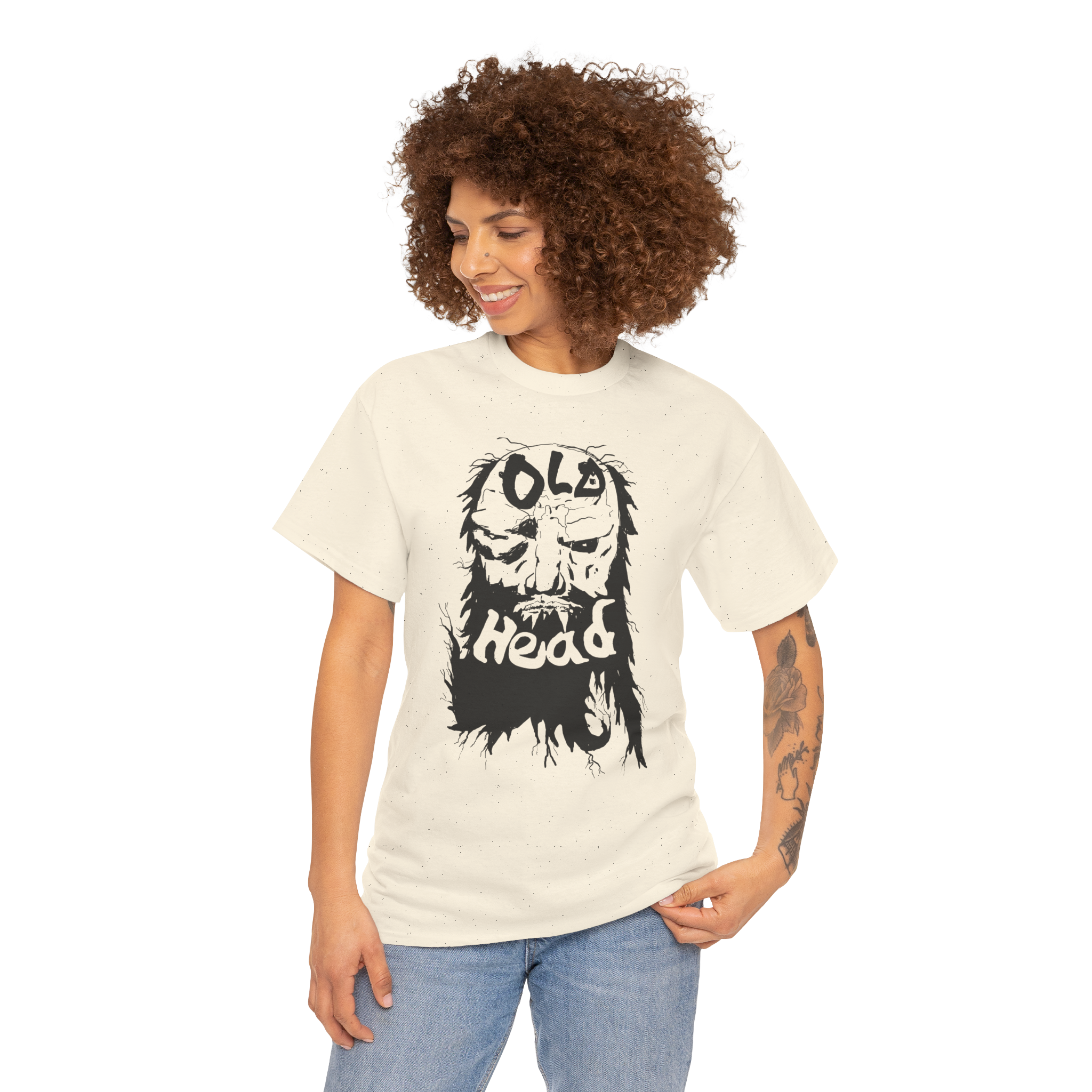 Old Head skull illustration Tee | Grunge skull graphic shirt
