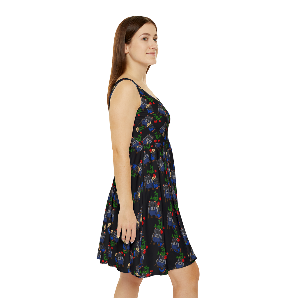 Cute Farm Animal Pattern Women's Skater Dress | Retro Game Controller AOP