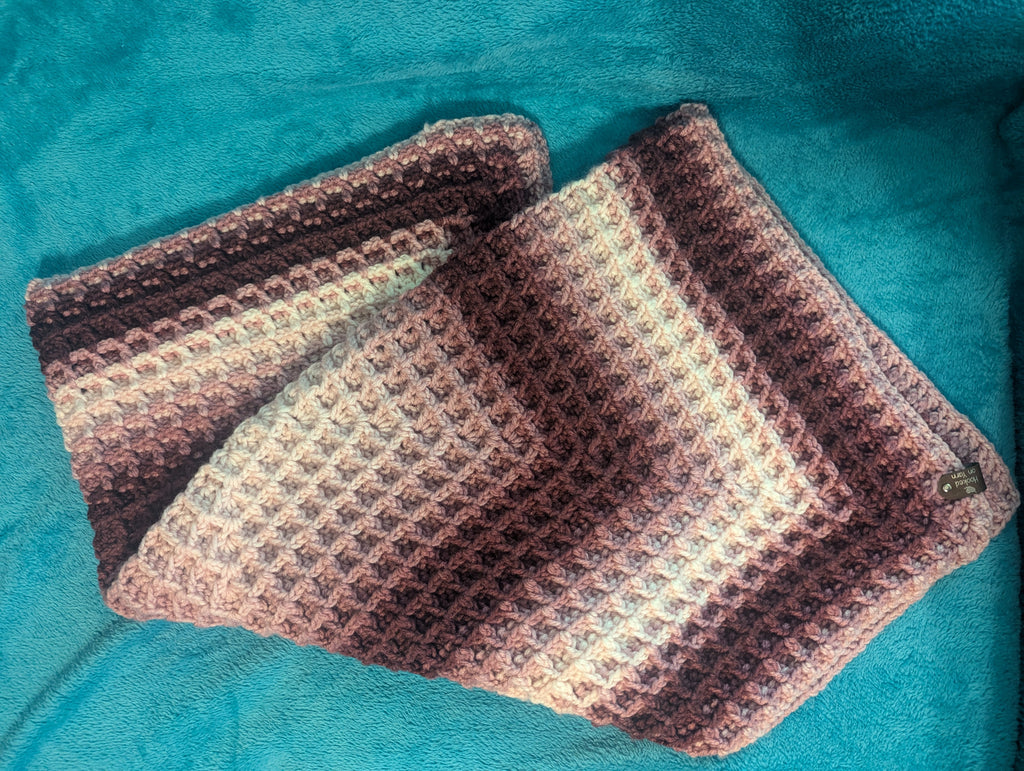 Pink Gradient Waffle Stich Blanket