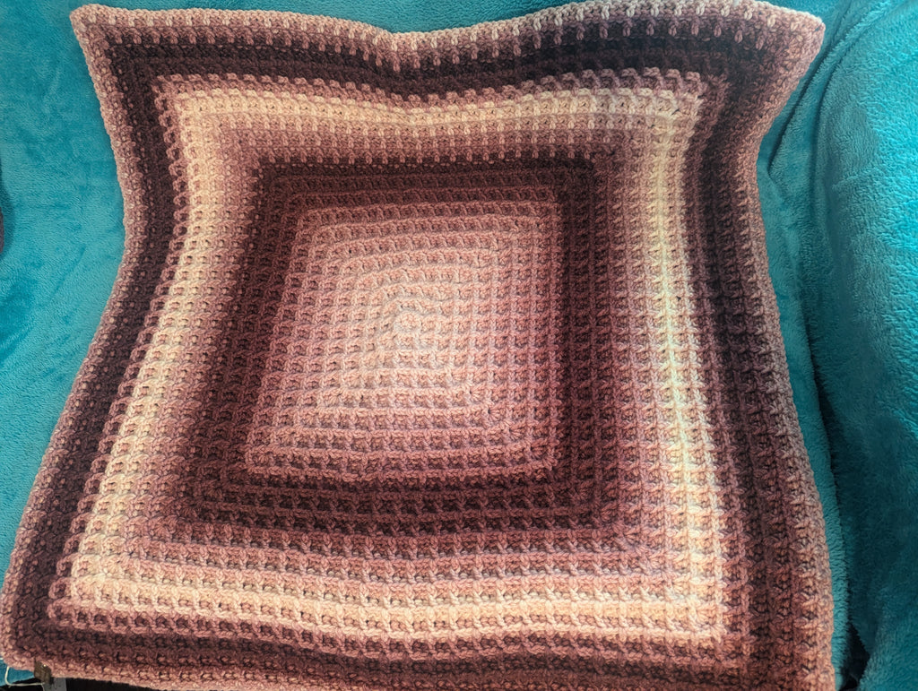 Pink Gradient Waffle Stich Blanket